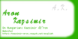 aron kazsimir business card